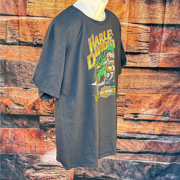 Harley-Davidson Black Tee with Green Motorcycle Graphic - Picture 11 of 13